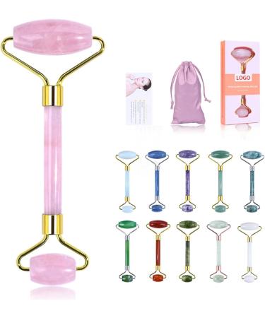 Multi-Material Jade Roller Double Head Face Massager - Crystal Facial Rolling Stick | Shipping Worldwide - Buy Online on SooperMarket.com