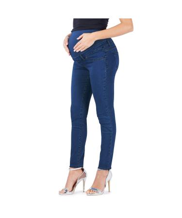 Milano - Maternity Jeans for Pregnant Women Ultra Stretch Buttery Soft Denim Comfortable Slim Clothing. High Waisted Over The Bump Band 10 Medium Wash