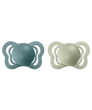 BIBS Couture Baby Pacifier 2-Pack | Made in Denmark | BPA Free | Anatomical Nipple | Natural Rubber Latex | Size 1 (0-6 Months) | Island Sea/Sage - Buy Online on SooperMarket.com