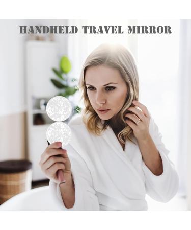 YTZJ Direct Portable Pocket Makeup Mirror for Girls Women Men White Delicate Travel Cosmetic Mirror 1X & 2X Magnification Foldable 2-Sided Beauty Compact Vanity Mirror with 3D Shell Pattern - Buy Online on SooperMarket.com