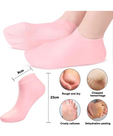 3 Pairs Moisturizing Gel Socks for Men & Women | Foot Care for Dry Cracked Feet - Multicolored - Buy Online on SooperMarket.com