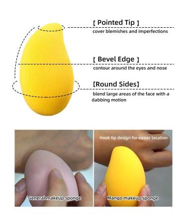 KZZM 6-Pack Mango Shaped Makeup Sponges Blender - Ideal for Liquid, Powder, and Cream Makeup - Buy Online on SooperMarket.com