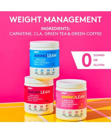 AminoLean Pre Workout Powder - Amino Energy & Weight Management with BCAA Amino Acids & Natural Caffeine - Blackberry Pomegranate Flavor - 70 Servings - Buy Online on SooperMarket.com