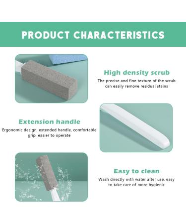 Pumice Stone for Toilet Toilet Limescale Remover 2 Pack Handle Toilet Bowl Cleaner Hard Water Build Up Remover with Ergonomic Handle for Kitchen/Bath/Pool/Household Cleaning Gray+Blue - Buy Online on SooperMarket.com