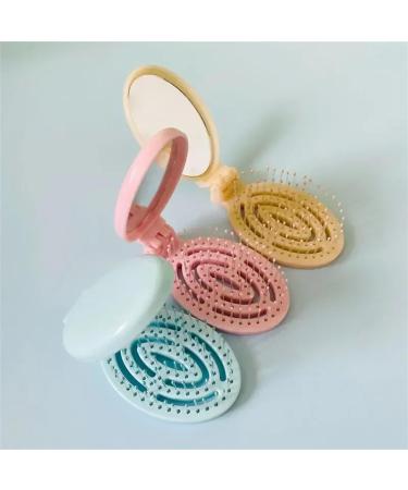2PCS Hair Comb With Mirror Portable Massage Smooth Comb 2 In 1 Folding Portable Hollow Comb Styling Accessories (Color : C1) - Buy Online on SooperMarket.com