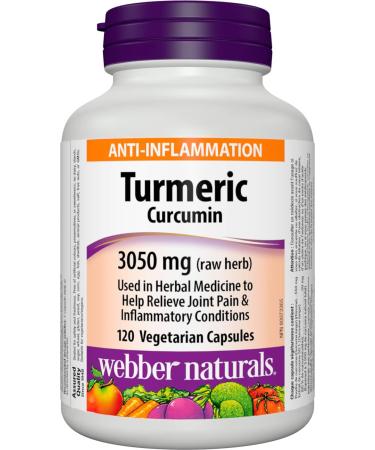 Webber Naturals Turmeric Curcumin 3 050 mg of Raw Herb 120 Capsules Antioxidant Support & Vitamin D3 2500 IU Extra Strength 180 Softgels For Healthy Bones Teeth - Buy Online on SooperMarket.com