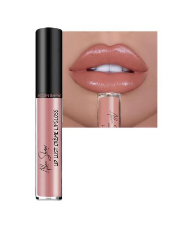 Plumping Lip Gloss High Shine Lip Gloss Nude Lip Gloss Lifter Gloss Waterproof Lipstick Lightweight Lip Gloss Long-Lasting Waterproof Non Stick Cup Not Fade Shimmer Velvet Liquid Lipsticks (#02)