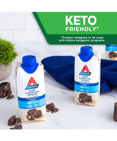 Atkins Dark Chocolate Royale Protein Shake 12 Count - Gluten Free, Keto-Friendly - Buy Online on SooperMarket.com