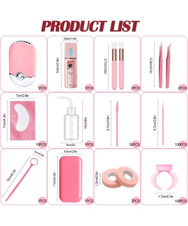 Complete Eyelash Extension Supplies Kit | USB Air Conditioning Blower, Facial Mister, Tweezers, Mirror, Mascara Brush, Lash Shampoo Brush, Glue Rings, Under Eye Gel Pads, and More | Professional Tools for Lash Artists - Buy Online on SooperMarket.com