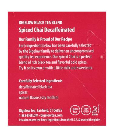 Bigelow Decaffeinated Spiced Chai Black Tea - 120 Tea Bags (6 Pack) - Premium Flavor - Buy Online on SooperMarket.com