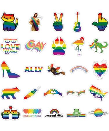 Rainbow Gay Pride Heart Frogs Animal Stickers - 50 PCS LGBT Equal Love Decor Decals for Water Bottle, Bike, Skateboard | LGBTQ Pride Collection - Buy Online on SooperMarket.com