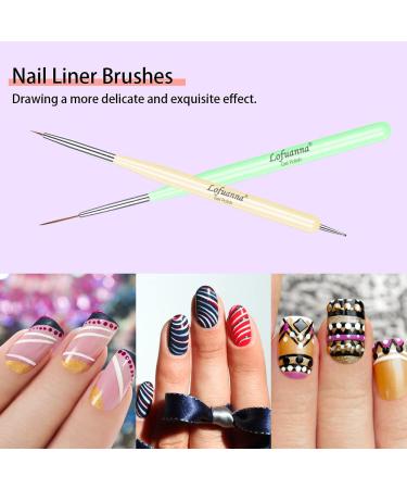 Nail Art Brushes Set - 6Pcs for Nail Tips Design with Poly Gel, Acrylic Brushes, Painting Drawing Pen Kit - Salon/Home Use - Buy Online on SooperMarket.com