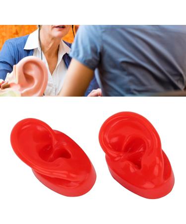 Pair of Red Silicone Human Ear Models for Acupuncture Display - Buy Online on SooperMarket.com