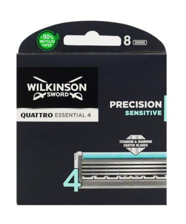 Wilkinson Sword Quattro Titanium Sensitive Razor Blades - Pack of 8 Blades 8 count (Pack of 1)