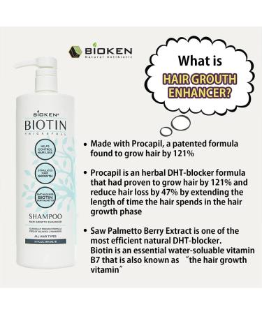Bioken Biotin Thick & Full Hair Growth Shampoo - DHT Blocker, Stimulates Growth, Controls Loss - Sulfate Free - 32 oz - Buy Online on SooperMarket.com
