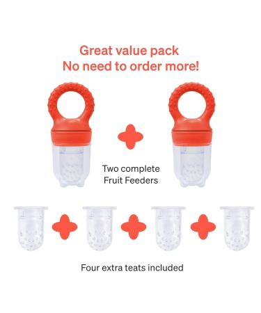 Love Noobs Baby Food Pacifier Feeder 2 Pack - Fresh Frozen Fruit Teether & Teething Toy - BPA Free Silicone Pacifier for Infant Feeding - Buy Online on SooperMarket.com