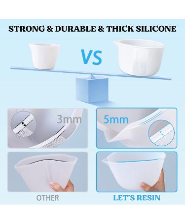 LET'S RESIN Silicone Measuring Cups Set - 600ml & 100ml | Resin Supplies for Epoxy Resin Mixing | Easy to Clean & Durable | Silicone Stir Sticks Included - Buy Online on SooperMarket.com