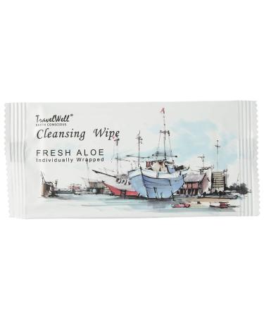 TRAVELWELL Makeup Remover Wipes Individually Wrapped Natural Fresh Aloe Travel Packs Elderly Bathing Cleansing Wipes - 500 Count per Package | Travel Size Toiletries | Hotel Toiletries Bulk Set