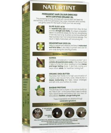 Naturtint 6GA Deep Almond Brown Hair Colour: Ammonia-Free, Grey Coverage, Plant Enriched - Buy Online on SooperMarket.com