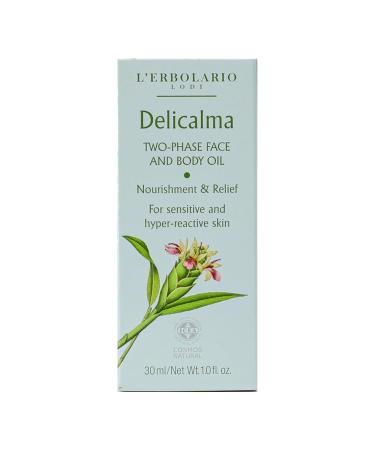 L'Erbolario Delicalma Two-Phase Face & Body Oil | Ginger Extract & Organic Nourishment for Sensitive Skin - 1 Oz - Buy Online on SooperMarket.com