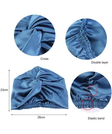 Lenaqueen 100% Silk Night Cap for Women - Pink Silk Sleep Bonnet with Elastic Band - Buy Online on SooperMarket.com