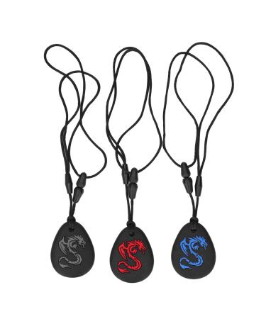 3Pcs Sensory Chew Necklace Silicone Chew Toy for and Adults Reduces Donut Chewing
