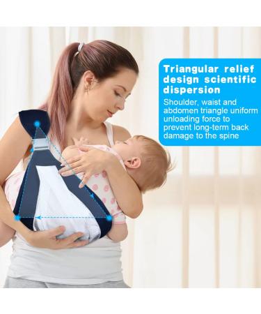 Vicloon Baby Sling Carrier for Newborns | Soft & Breathable 3D Mesh | Adjustable Buckles | Up to 20 kg | Blue Lattice Style - Buy Online on SooperMarket.com