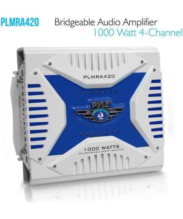 Pyle Hydra Marine Amplifier - Upgraded Elite Series 1000 Watt 4 Channel Bridgeable Amp Tri-Mode Configurable  Waterproof  MOSFET Power Supply  GAIN Level Controls and RCA Stereo Input(PLMRA420) - Buy Online on SooperMarket.com