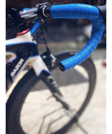 XTRM Tacky Handlebar Tape 3.0mm - Foam Infused Triple Layer PU Wraps for Road and Mountain Biking - Blue | Made in Taiwan - Buy Online on SooperMarket.com