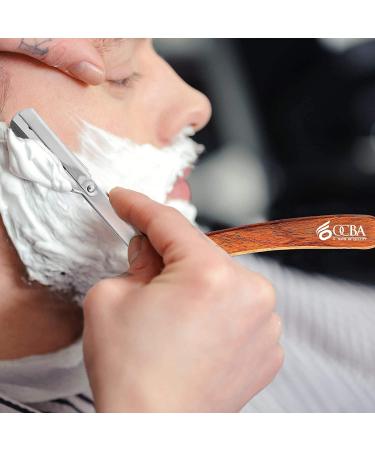OCBA Wooden Handle Rasi Knife | High-Quality Stainless Steel Barber Razor for Precision Wet Shaving - Buy Online on SooperMarket.com