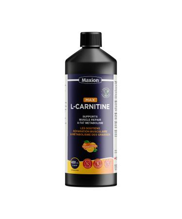 Maxion L-Carnitine 1500mg with Vitamin B5 to Aid in Muscle Recovery After Exercise Orange Flavour 450 mL (1)