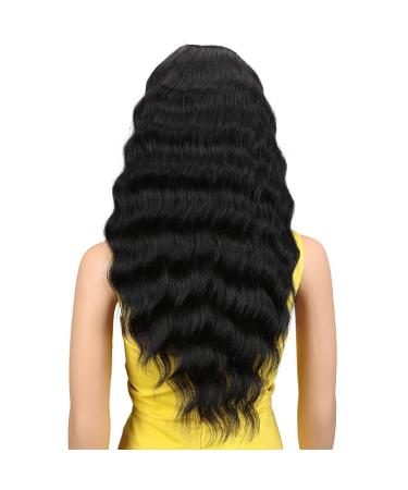 JOEDIR PERCOIS Lace Front Wigs 60cm - Long HD Transparent Synthetic Wig for Women - 130% Density Black Hair - Buy Online on SooperMarket.com