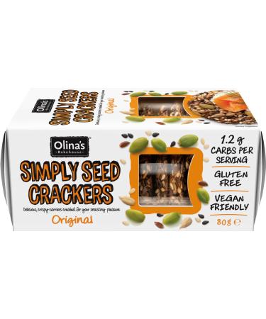 OLINA'S BAKEHOUSE Gluten Free Simply Seed Crackers - Original 80g - 6 Pack
