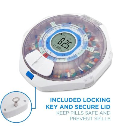 FYOBOT WiFi Automatic Pill Dispenser 28-Day Organizer Adjustable Light/Sound Alarms for Prescriptions 1 PCS - Buy Online on SooperMarket.com