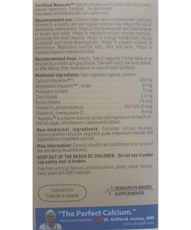Certified Naturals - Plant-Source Calcium Magnesium + K2-120 vegetable capsules - Buy Online on SooperMarket.com