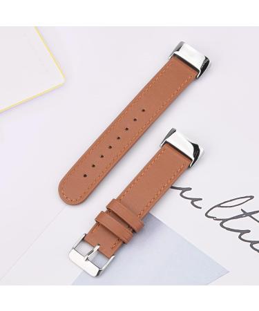 Tobfit Genuine Leather Band for Fitbit Charge 5 - Brown | Replacement Watchband Straps for Men and Women | Fits Wrist Sizes 5.7 - 8.7 | Accessories for Fitbit Charge 5 - Buy Online on SooperMarket.com