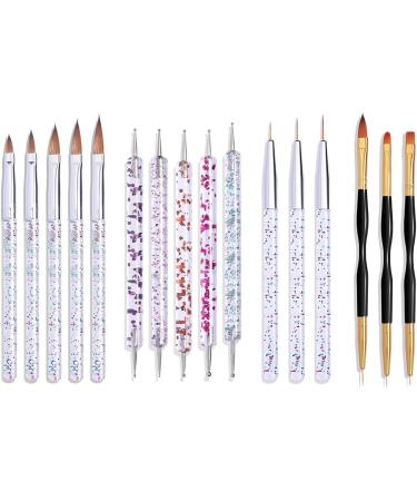 1 Set Nail Art Tip Round Flat Painting Drawing Carving Dotting Pen Builder Liner Acrylic Gel UV Polish Manicure Tools Accessories Nail Art Brush Builder Liner - Buy Online on SooperMarket.com