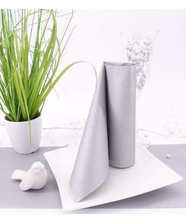 Buy 50 Silver Airlaid Napkins - Fabric-like Quality 33x33 cm | Ideal for Events & Dining - International Shipping Available - Buy Online on SooperMarket.com