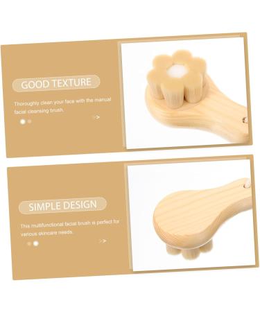 FOYTOKI Facial Wash Brush with Wooden Handle Face Sponges for Cleansing Pore Cleansing Brush Skin Care Tools Exfoliating Face Scrubber Facial Scrubber Facial Exfoliator Face Exfoliator - Buy Online on SooperMarket.com