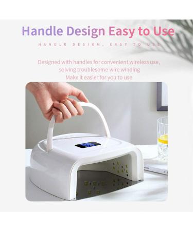 60W Rechargeable UV LED Nail Lamp with 42 Beads, Wireless & Portable Handle - Professional Curing Lamp for Fingernail and Toenail - Auto Sensor, Quick Dry Nail Machine - Buy Online on SooperMarket.com