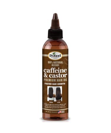 Difeel 99% Natural Premium Hair Oil - Caffeine & Castor Fastest Hair Growth Hair Oil 8 oz.