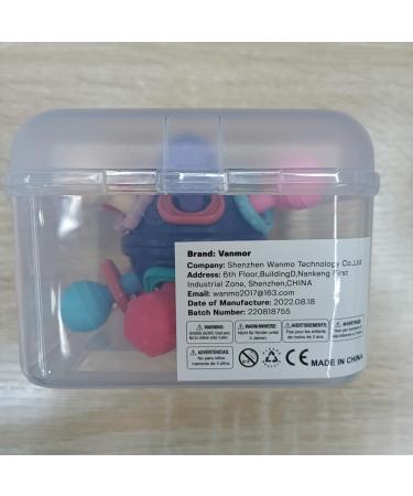 Vanmor Baby Teether Toy | Sensory Chew Teething Ball Rattle | Montessori Grasping Activity | 0-6 Months | Blue - Buy Online on SooperMarket.com