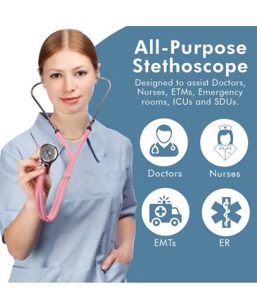 Buy Novamedic Dual Head Sprague Rappaport Stethoscope - Pink 30 inch | Best First Aid Stethoscope for Nurses Doctors & Cardiac Care - International Shipping Available - Buy Online on SooperMarket.com