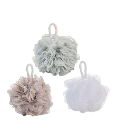 Angoily 4pcs Bath Ball Mesh Pouf Shower Ball Mesh Sponge Net