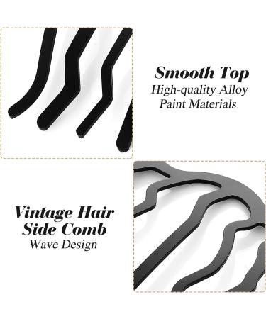 4 PCS Black Hair Fork Clip Combs Set - Vintage U-Shaped Messy Updo Bun Hair Pins for Women and Girls - Buy Online on SooperMarket.com