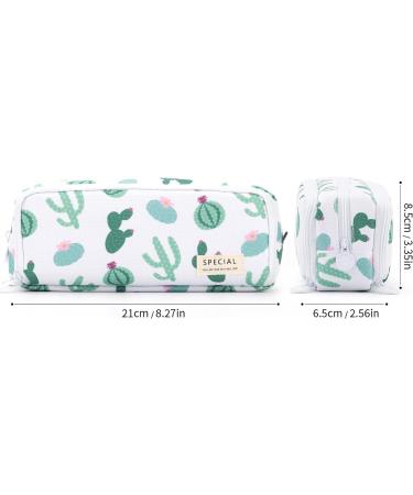 ANGOOBABY Large Pencil Case Big Capacity 3 Compartments Canvas Pencil Pouch for Teen Boys Girls School Students (Green Cactus) - Buy Online on SooperMarket.com