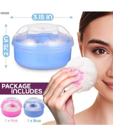 Baby Powder Container with Puff - 2Pcs Body Powder Puff Set for Bath and Travel - Talcum Powder Applicator Kit for Women - Buy Online on SooperMarket.com