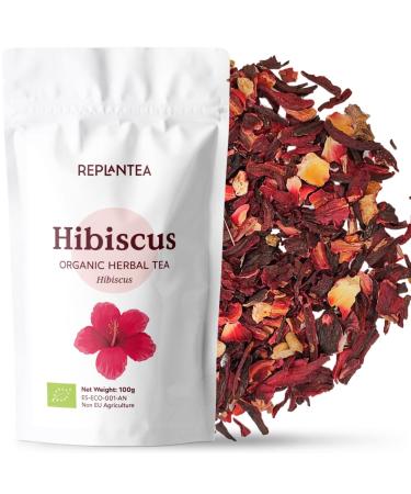 Hibiscus Tea Organic 200g +100 Cups | Hibiscus Flower for Teas Ice Teas or Karkade | REPLANTEA
