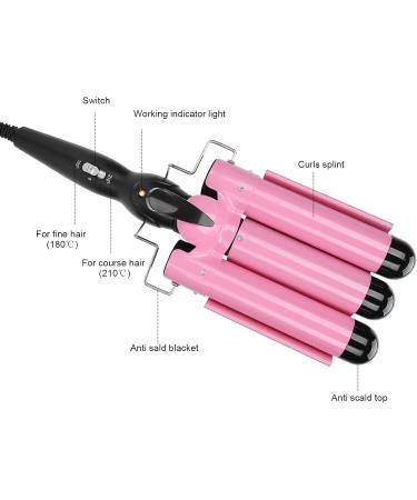 Curling Iron Wand 3 Barrel Curling Iron Wand Adjustable Hair Curler Waver Crimper Hair Styling Tool ( 32mm) Pink 32mm - Buy Online on SooperMarket.com
