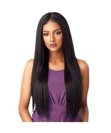 Sensationnel WHAT LACE 13x6 Wigs - Cloud 9 Synthetic Hair Hand Tied Natural Preplucked Hairline Illusion Lace Frontal Lacewig -Whatlace JANELLE (1B)